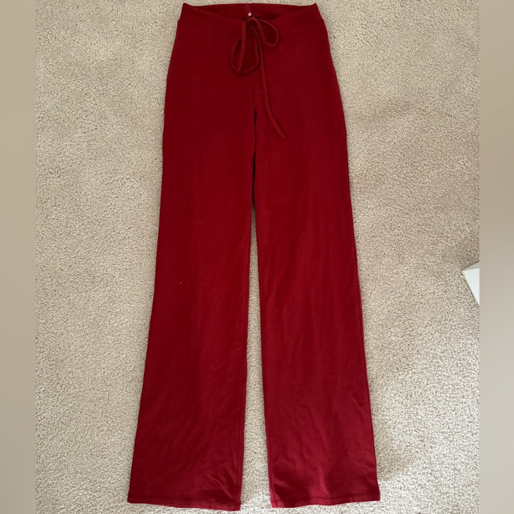 SKIMS Red Straight Leg Pants